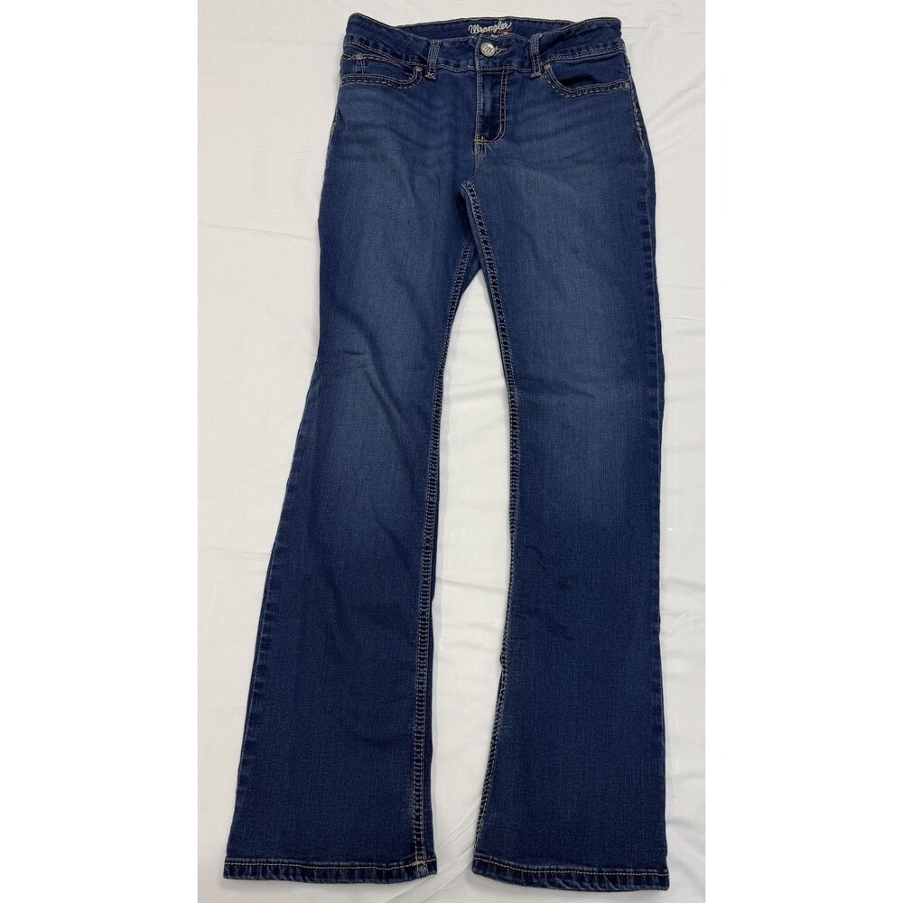 Wrangler Jeans Womens 9/10 Boot Cut Mid Rise Denim Dark Wash Stretch Denim 30X32